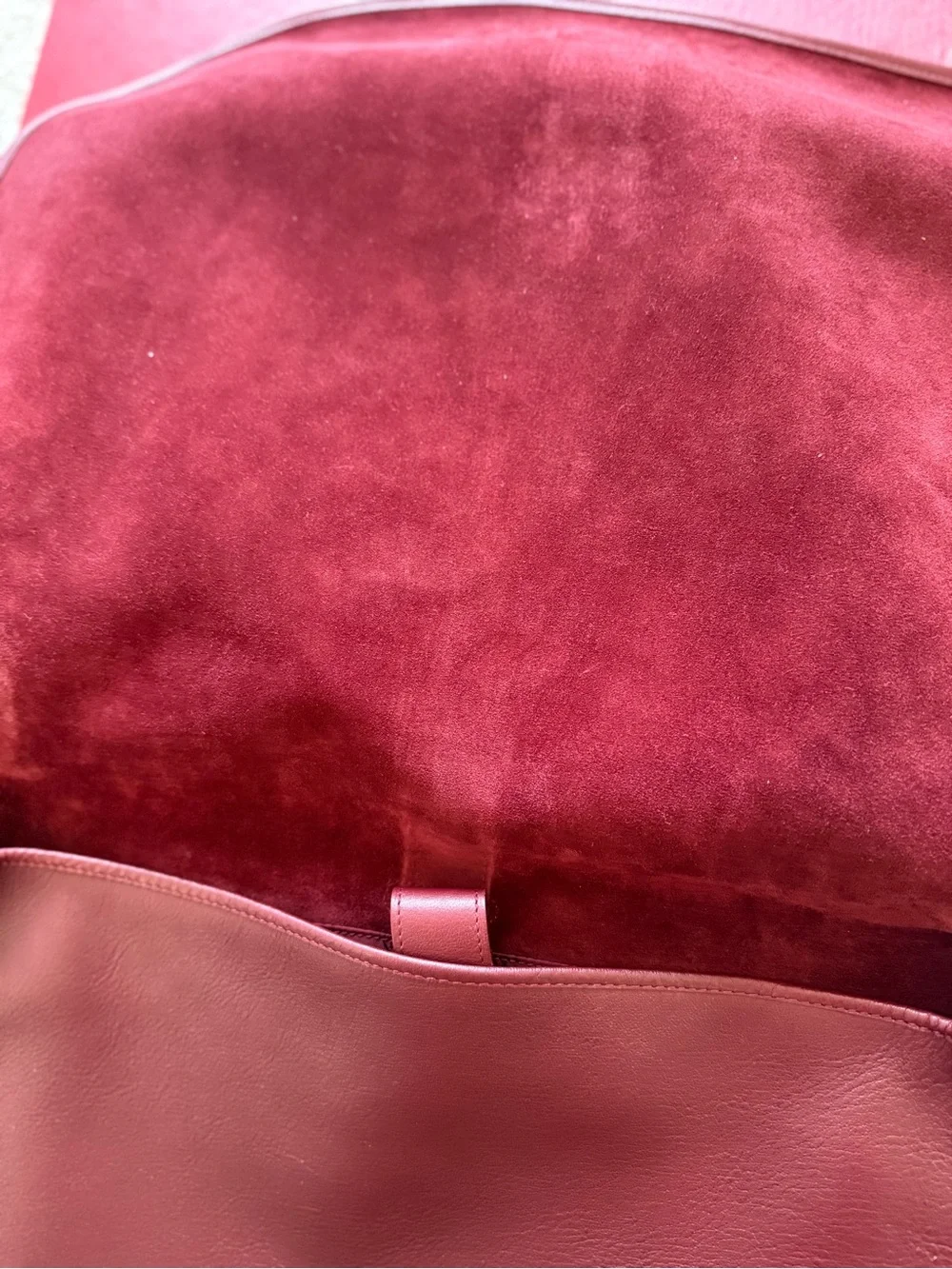 Cartier Maroon Leather Shoulder Bag with Gold-Tone Hardware